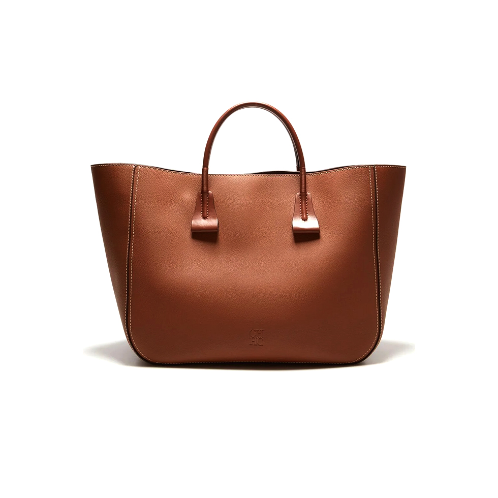 Καφέ δερμάτινη τσάντα Fusta Large